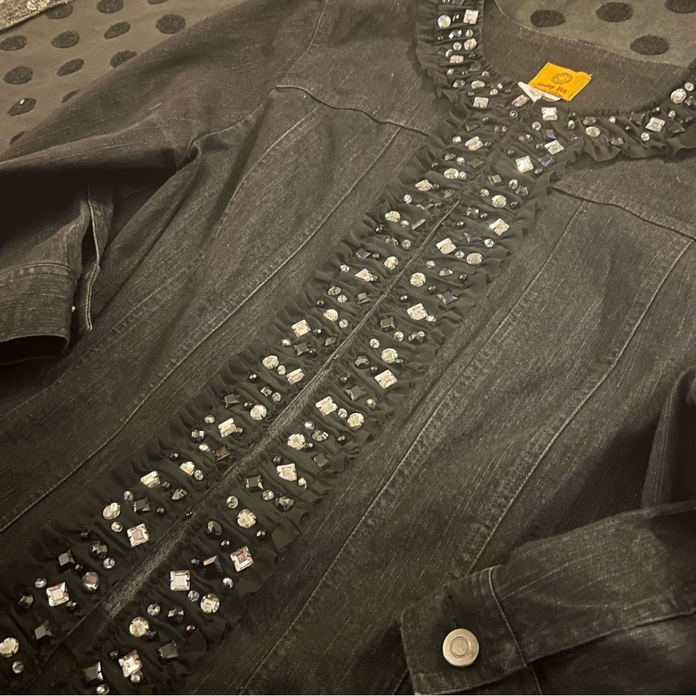 Ruby Rd Black Sparkly Jacket - image 2